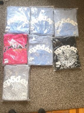 Spider Hoodies - Light Blue, Pink, Black, Gray